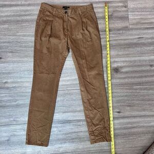 MNG Suit Women's‎ Brown Cotton Button & Zip Fly Double Pleats Chino Pants Size 6